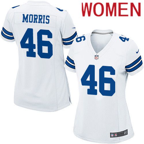 Women Dallas Cowboys #46 Alfred Morris Nike White Team Game NFL Jersey